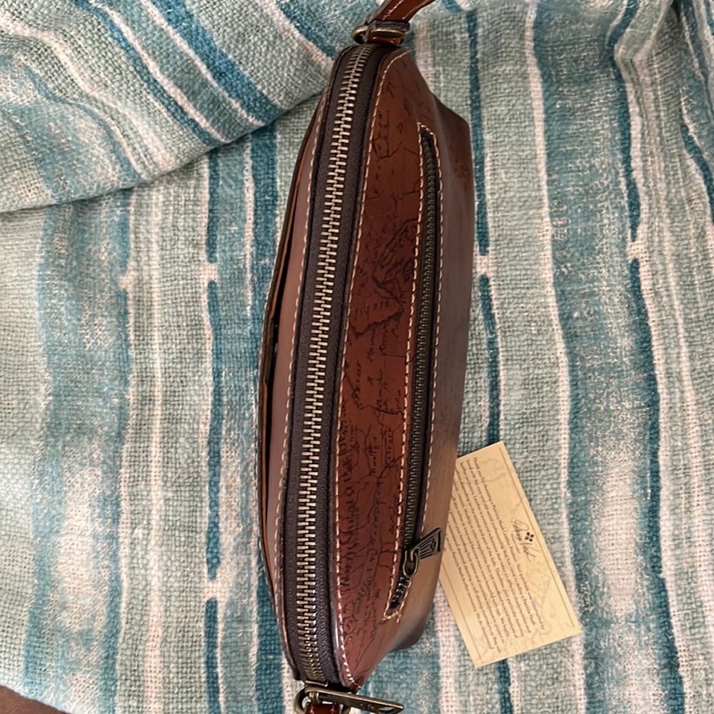 Patricia Nash Brown Leather Map Crossbody Bag - Picture 9 of 16